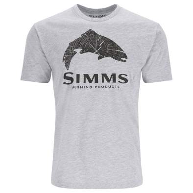 Simms Wood Trout Fill T-Shirt, Grey Heather